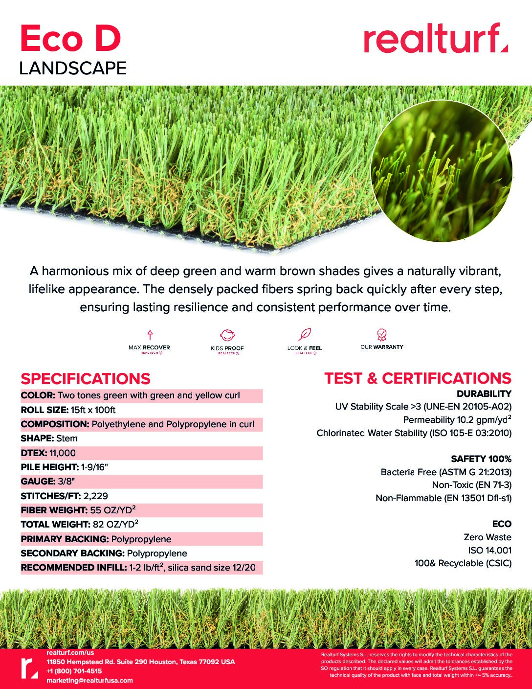 Eco D Spec Sheet
