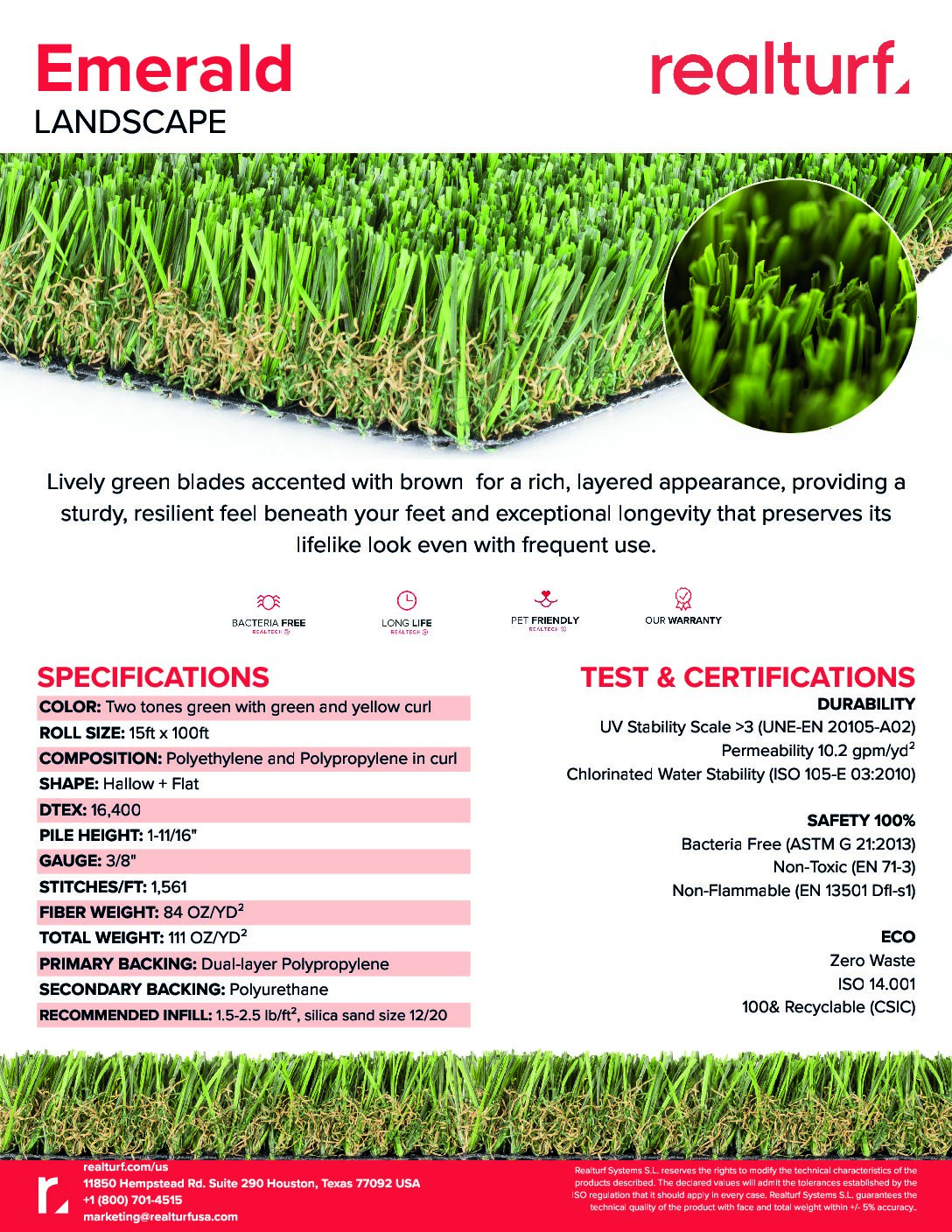 Emerald Spec Sheet