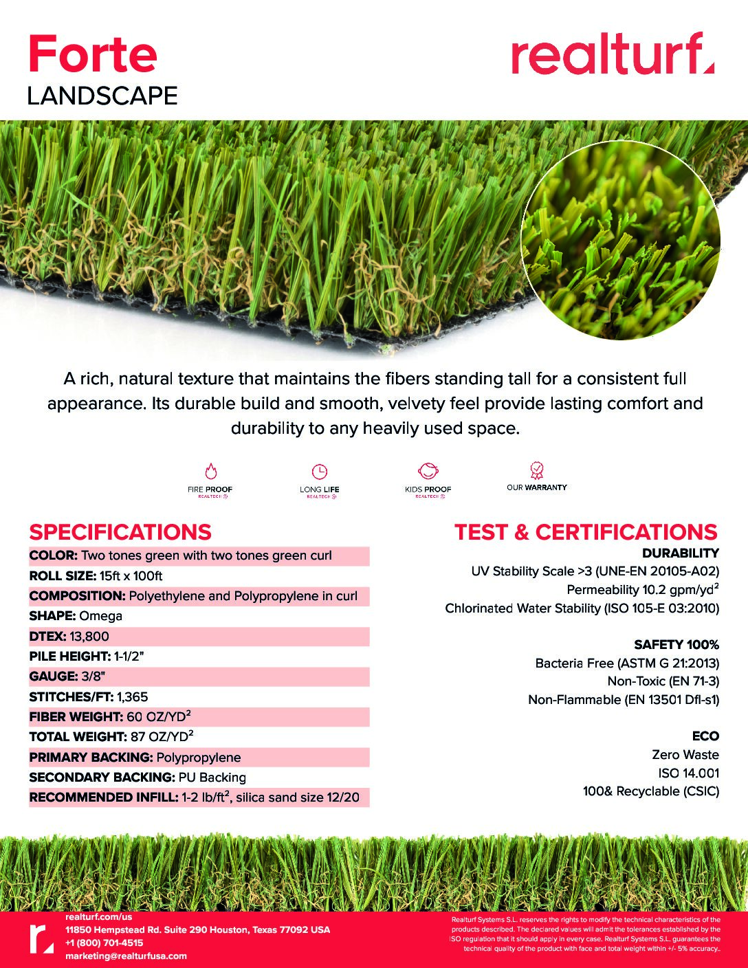 Forte Spec Sheet