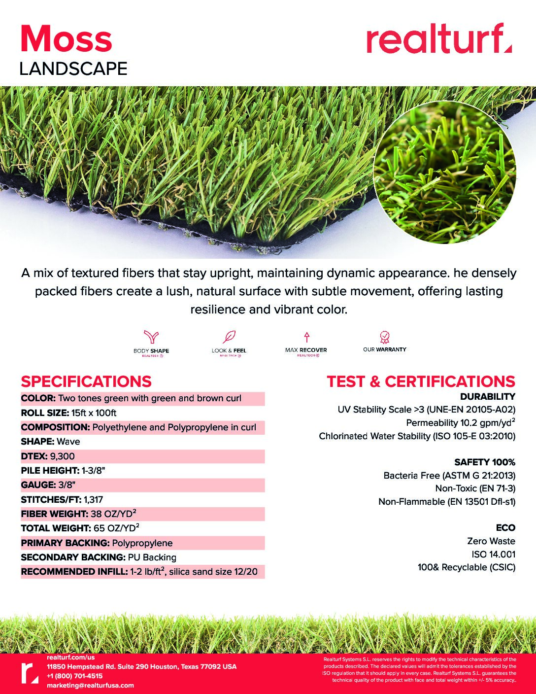 Moss Spec Sheet